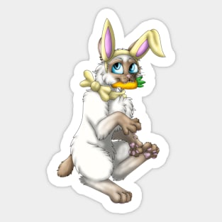 Bobtail BunnyCat: Cinnamon Point (Yellow) Sticker